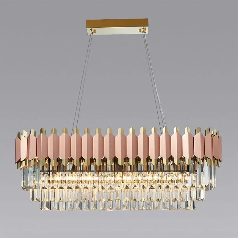 E312 Crystal Rose Gold Chandeliers