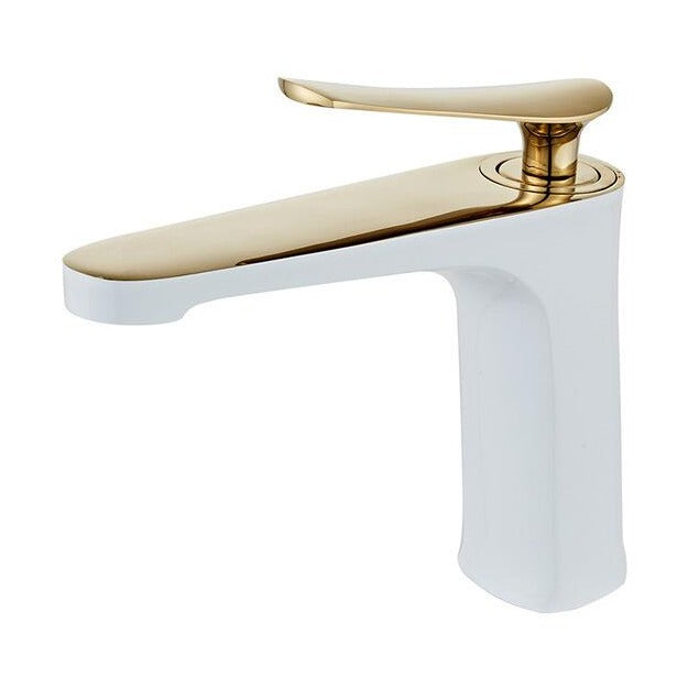 Deck Mounted White & Gold Tap