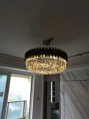 E312 Crystal Rose Gold Chandeliers