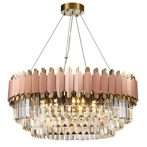 E312 Crystal Rose Gold Chandeliers