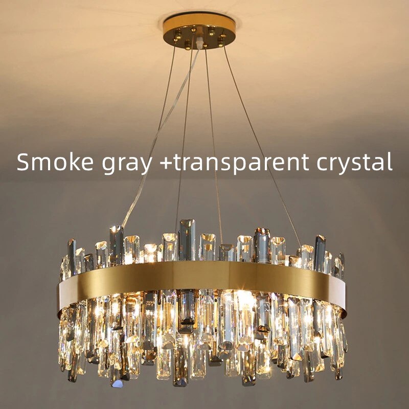Smoke Grey Crystal Chandelier